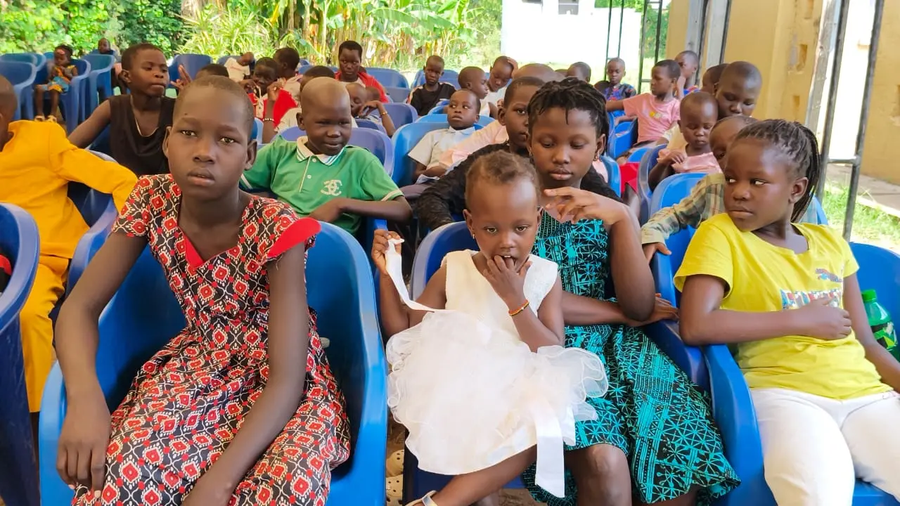 Children gathered for church ministry